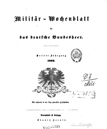 Militär-Wochenblatt für das deutsche Bundesheer