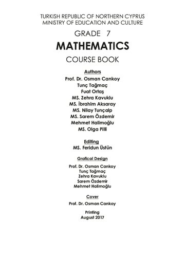 Mathematics. Grade 7. Course Book
