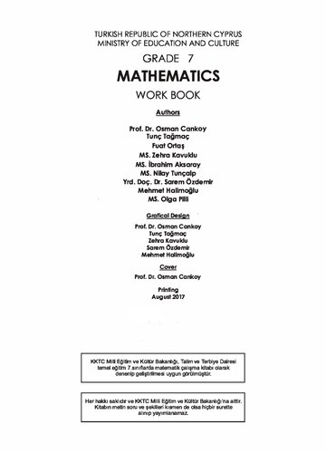 Mathematics. Grade 7. Work Book