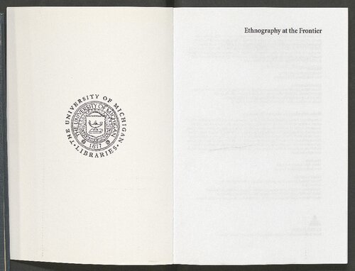 Ethnography at the Frontier: Space, Memory and Society in Southern Balochistan