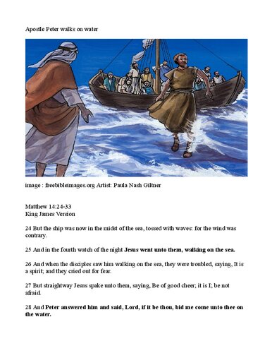 Apostle Peter walks on water