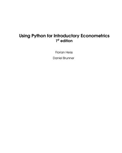Using Python for Introductory Econometrics
