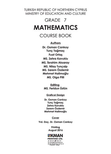 Mathematics. Grade 7. Course Book