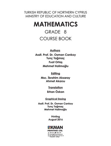 Mathematics. Grade 8. Course Book