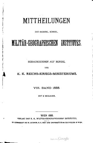 Mitteilungen des Kaiserl. Köigl. Militär-Geographischen Institutes