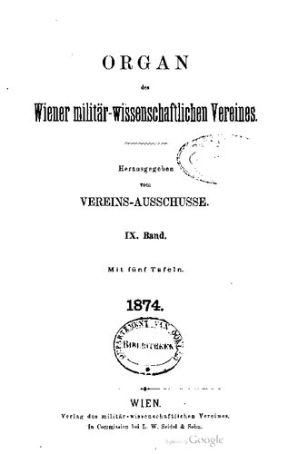 Organ des Wiener militär-wissenschaftlichen Vereins