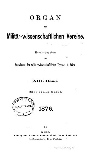 Organ des militär-wissenschaftlichen Vereins