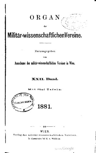 Organ des militär-wissenschaftlichen Vereins