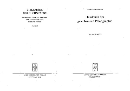 Handbuch der griechischen Paläographie: Tafelband