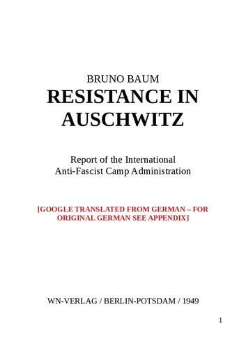 Resistance in Auschwitz