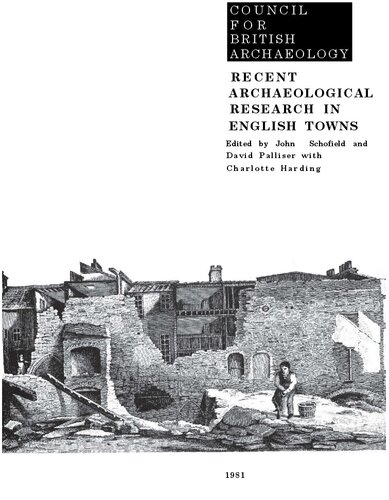 Recent Archaeological Research in English Towns