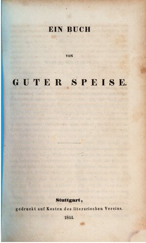 Ein Buch von guter Speise