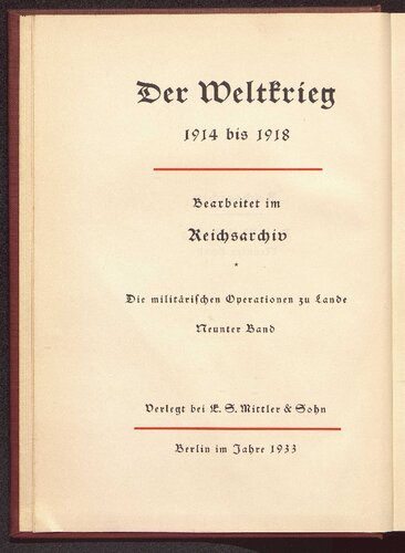 Die Operationen des Jahres 1915 : Die Ereignisse im Westen und auf dem Balkan vom Sommer bis zum Jahresschluss