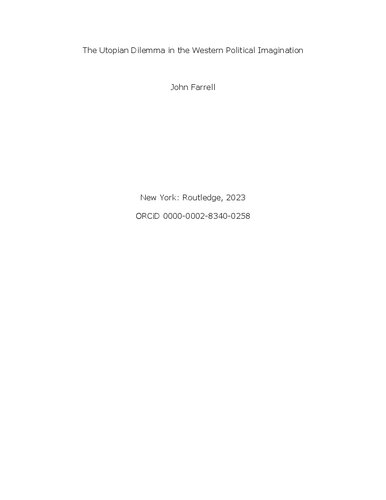 The Utopian Dilemma in the Western Political Imagination