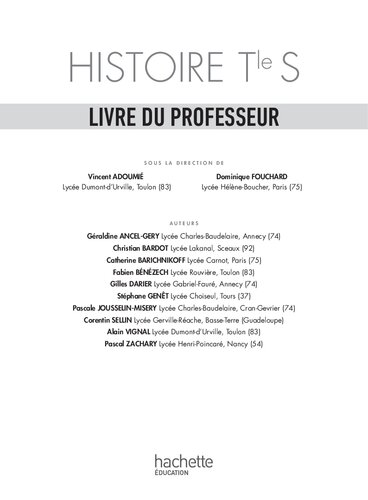 Histoire Terminale S Livre du professeur - Edition 2014