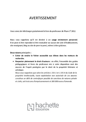 Phare Mathématiques 3e - Livre du professeur - Edition 2012