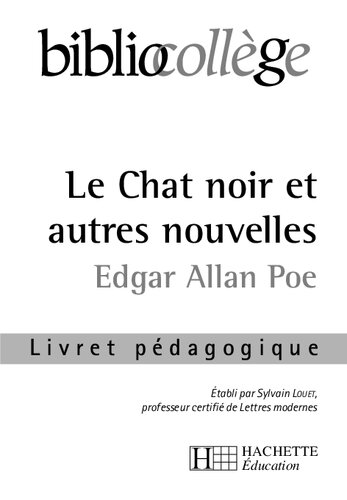 Le chat noir et autres nouvelles: Livret pédagogique