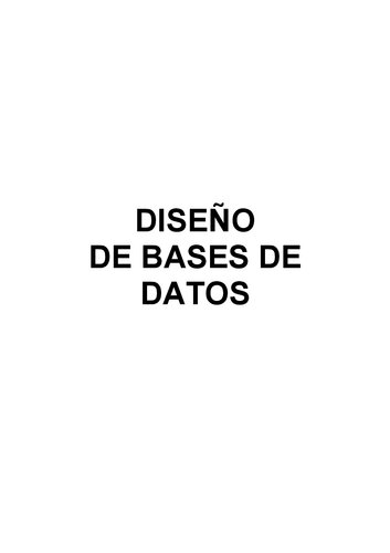 Diseño de Bases de Datos