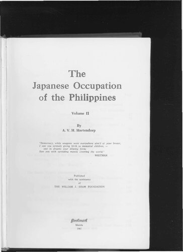 The Japanese Occupation of the Philippines Volume 2