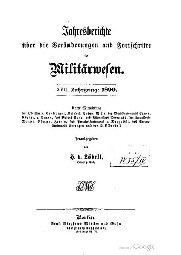 Jahresberichte über die Veränderungen und Fortschritte im Militärwesen
