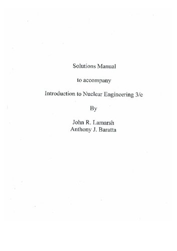 Solutions Manual to accompany Introduction to Nuclear Engineering
