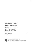 Intonation, Perception, and Language