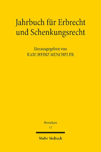 Jahrbuch für Erbrecht und Schenkungsrecht