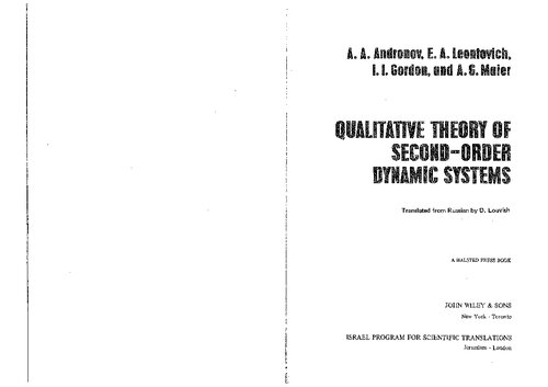 Qualitative Theory of Second-Order Dynamic Systems