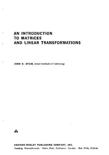 An Introduction to Matrices and Linear Transformations
