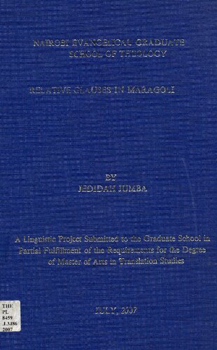 Relative Clauses in Maragoli