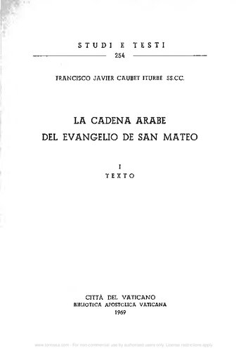 La cadena arabe del evangelio de San Mateo