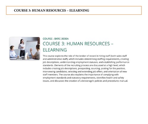 Broker - COURSE 3 - HUMAN RESOURCES