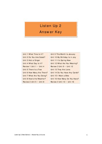 Listen Up 2. Student's Book Key