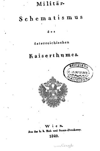 Militär-Schematismus des österreichischen Kaisertums