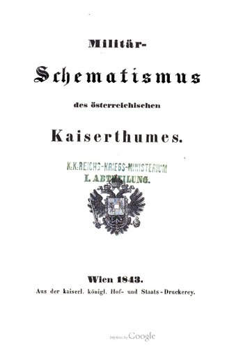 Militär-Schematismus des österreichischen Kaisertums