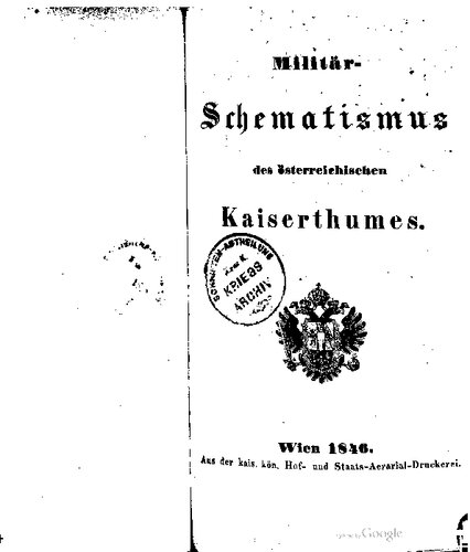 Militär-Schematismus des österreichischen Kaisertums