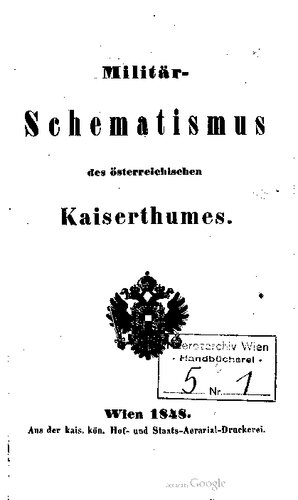 Militär-Schematismus des österreichischen Kaisertums