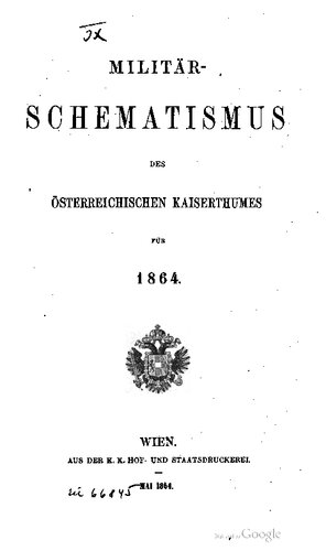 Militär-Schematismus des österreichischen Kaisertums für 1864