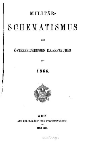 Militär-Schematismus des österreichischen Kaisertums für 1866