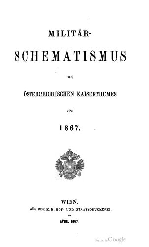 Militär-Schematismus des österreichischen Kaisertums für 1867