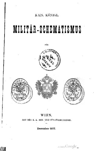 Militär-Schematismus des österreichischen Kaisertums für 1878
