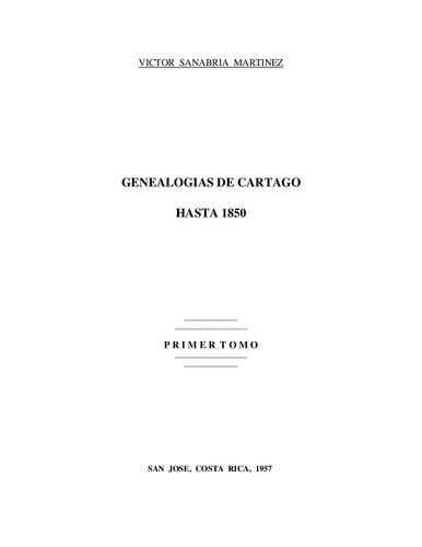 Genealogías de Cartago hasta 1850
