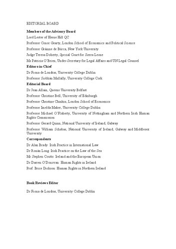 The Irish Yearbook of International Law Volume 4-5, 2009-10