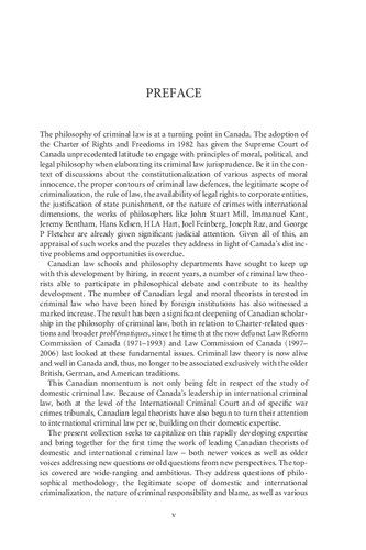Rethinking Criminal Law Theory: New Canadian Perspectives in the Philosophy of Domestic, Transnational, and International Criminal Law