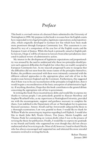 Legitimate Expectations and Proportionality in Administrative Law