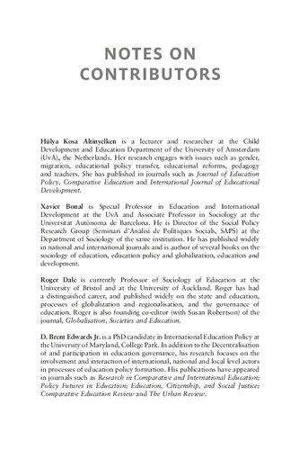 Global Education Policy and International Development: New Agendas, Issues and Policies