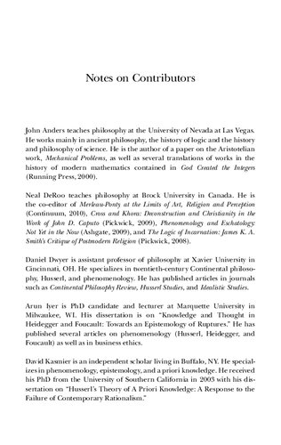 Epistemology, Archaeology, Ethics: Current Investigations of Husserl’s Corpus