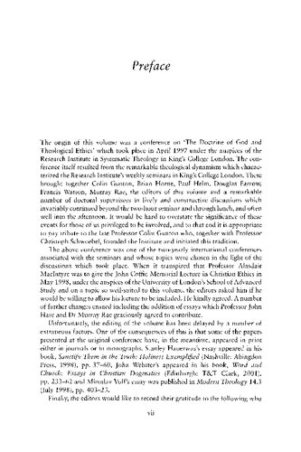 The Doctrine of God and Theological Ethics