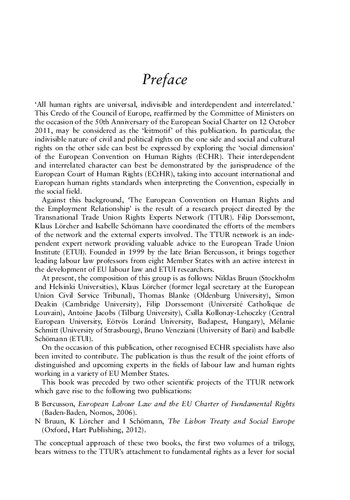 The European Convention on Human Rights and the Employment Relation