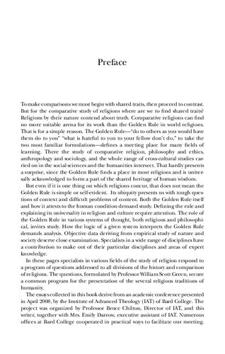 The Golden Rule: The Ethics of Reciprocity in World Religions